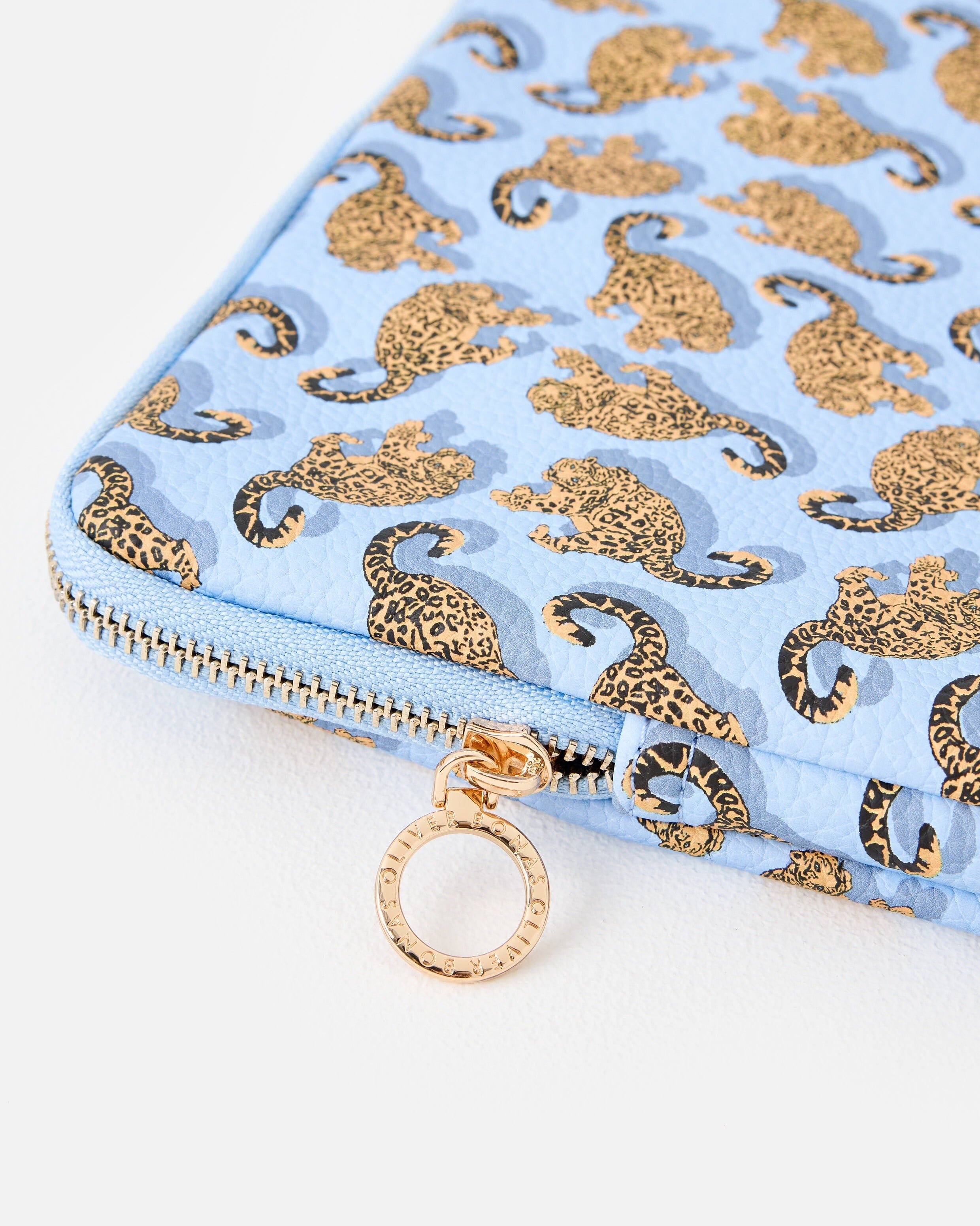 Blue Snow Leopard Laptop Case | Oliver Bonas