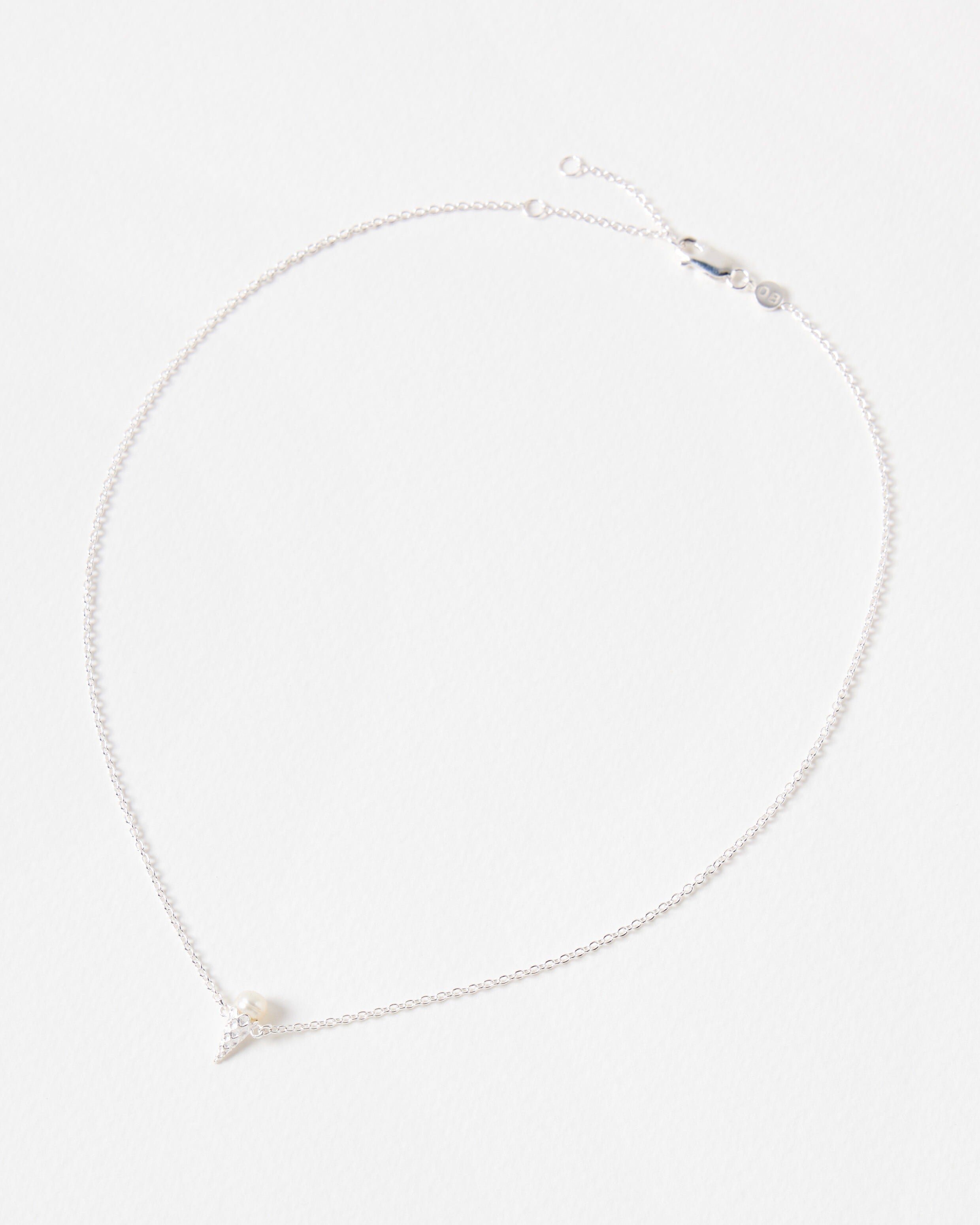 Ice Cream Cone Pearl Charm Silver Pendant Necklace | Oliver Bonas