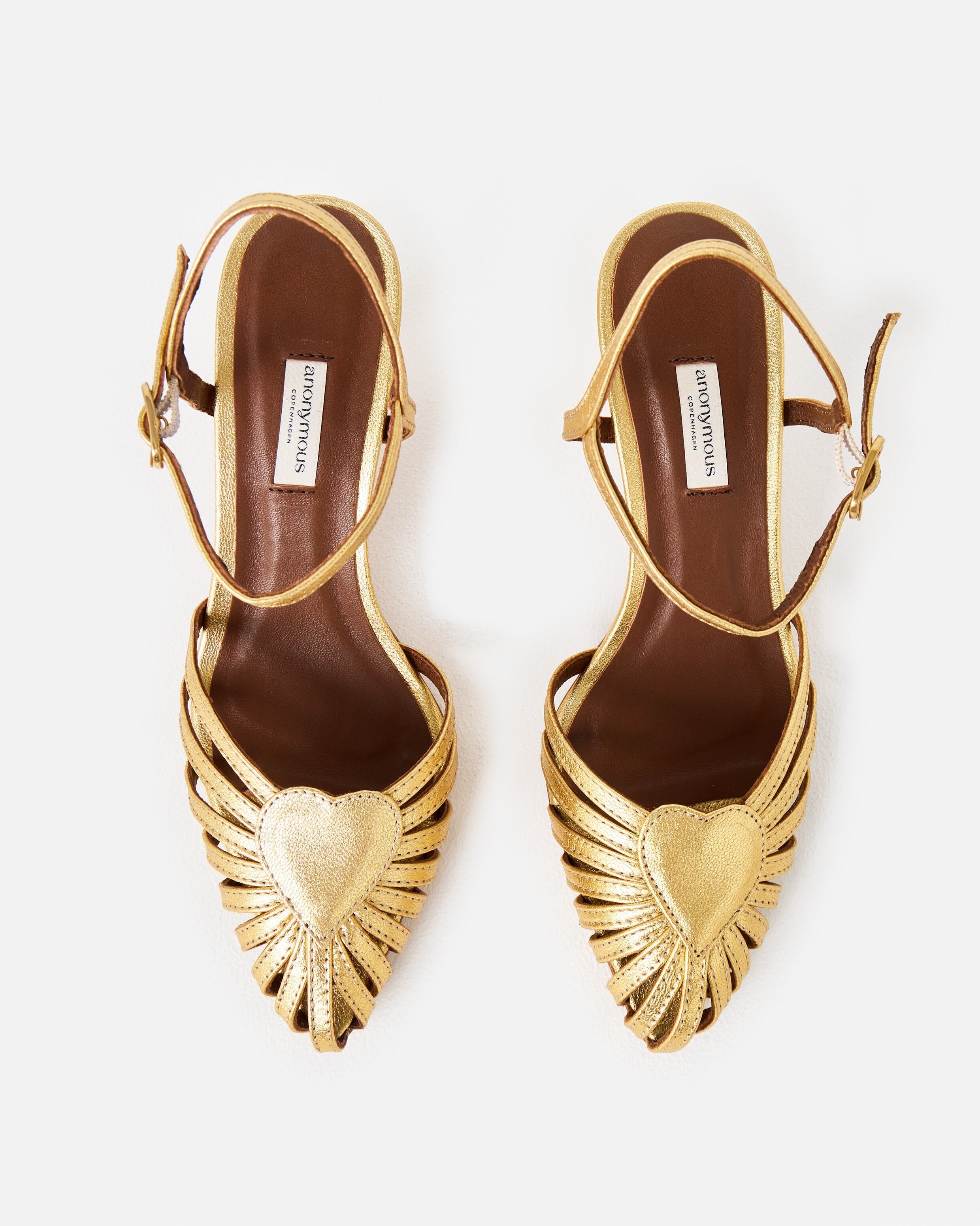 Anonymous Copenhagen Keesha 55 Gold Metallic Heels | Oliver Bonas