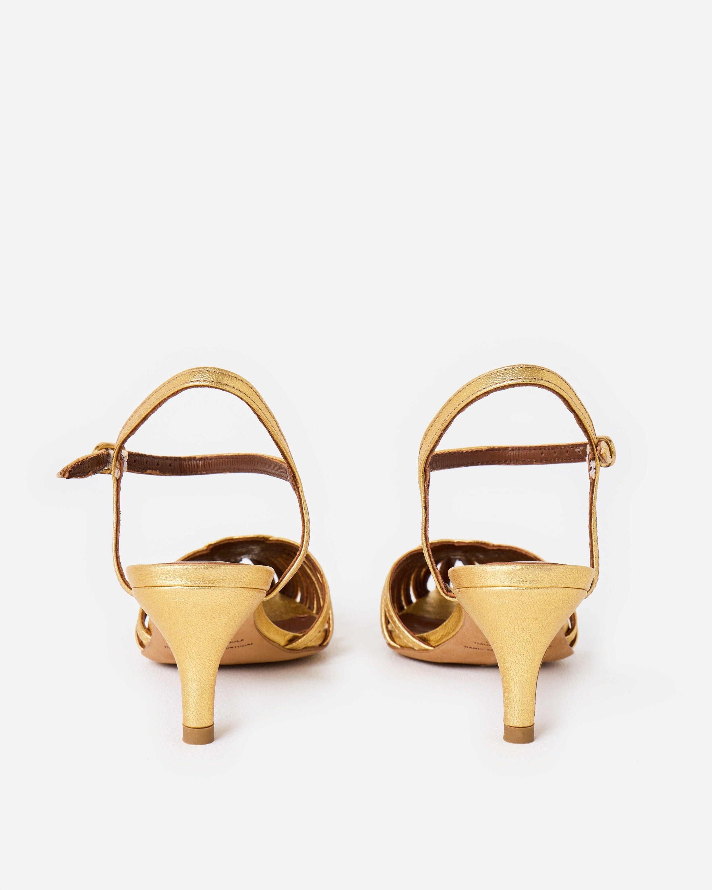 Anonymous Copenhagen Keesha 55 Gold Metallic Heels | Oliver Bonas