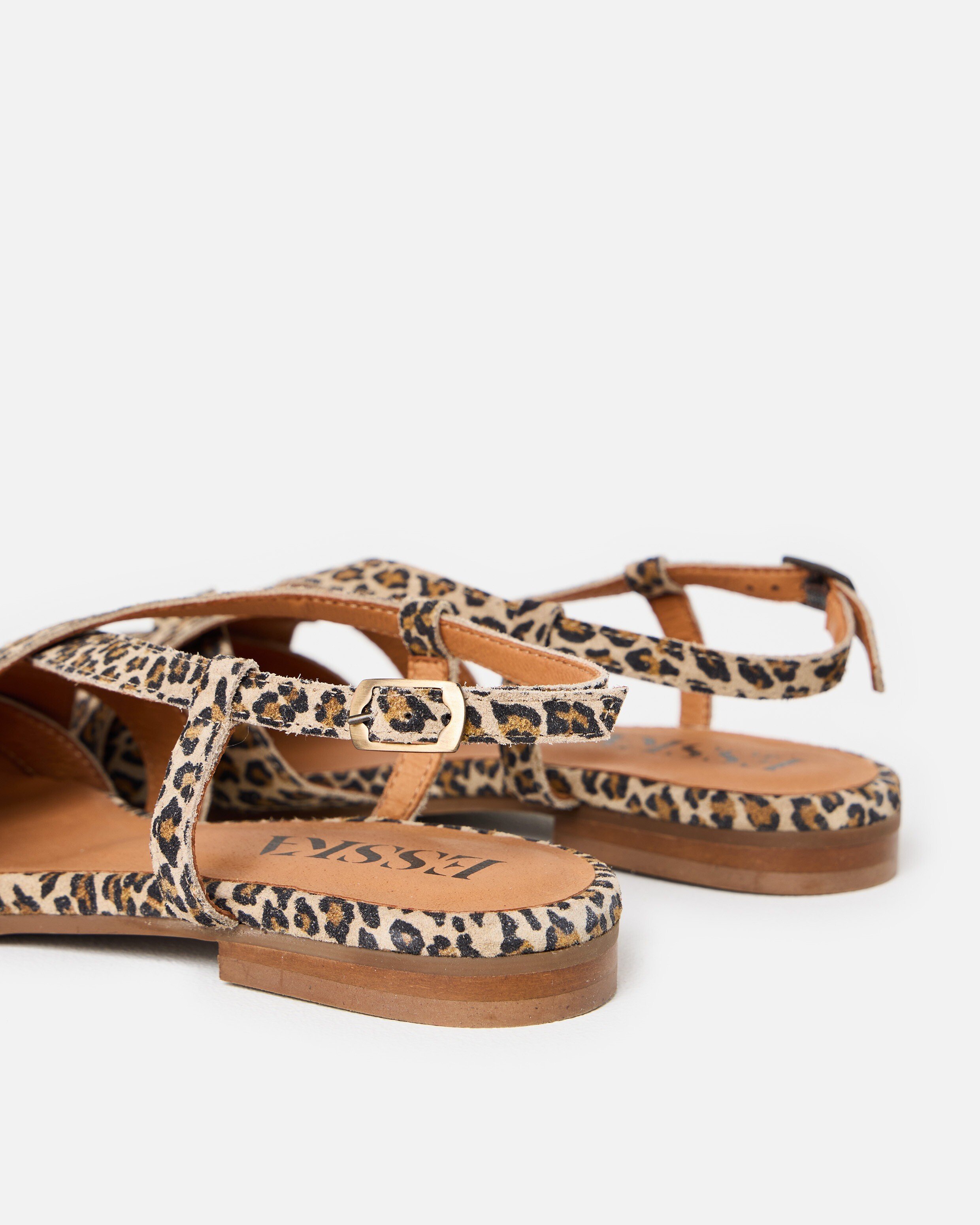 Esska Heidi Leopard Print Pointed Suede Slingbacks | Oliver Bonas