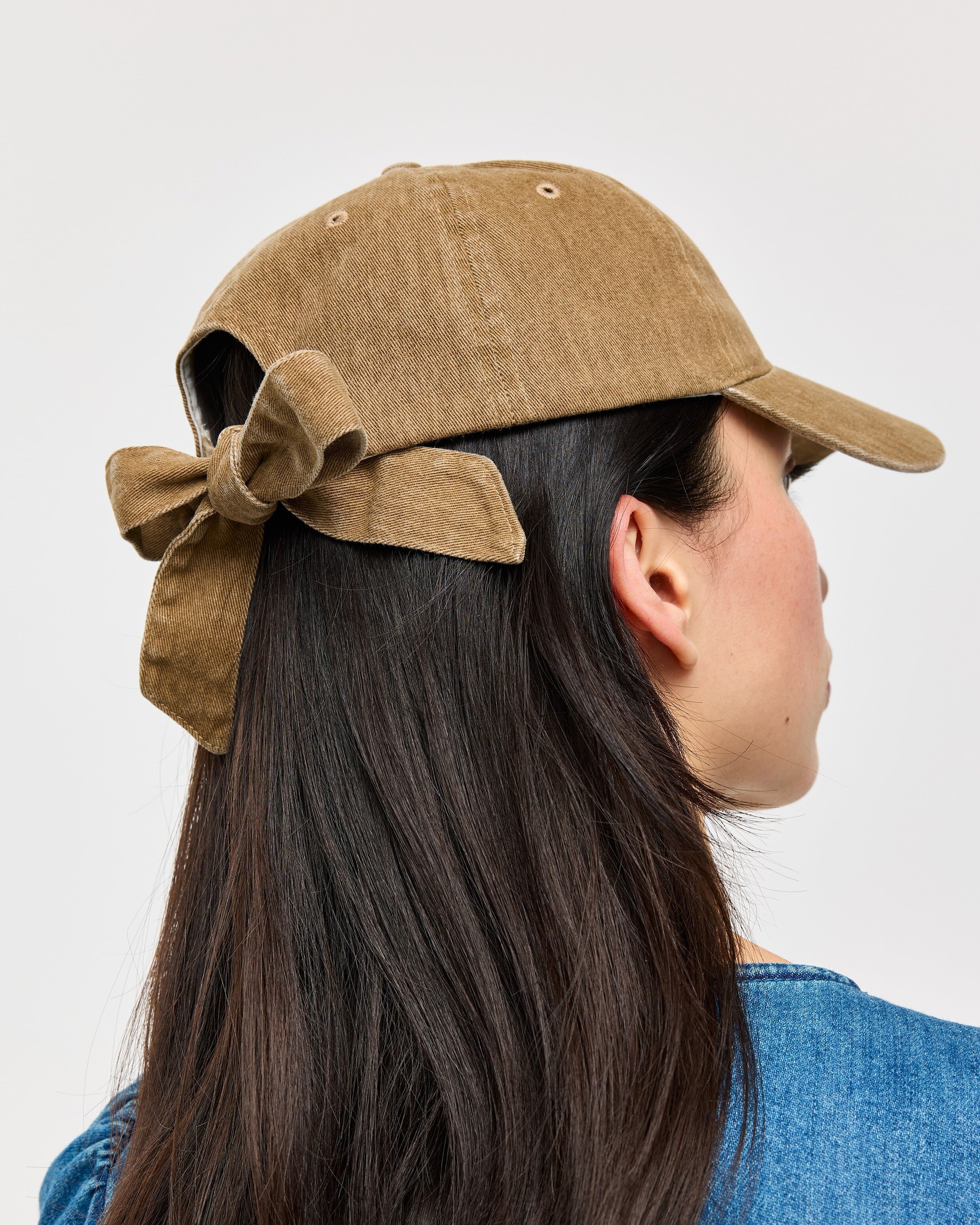 Mocha Brown Bow Cap Hat | Oliver Bonas