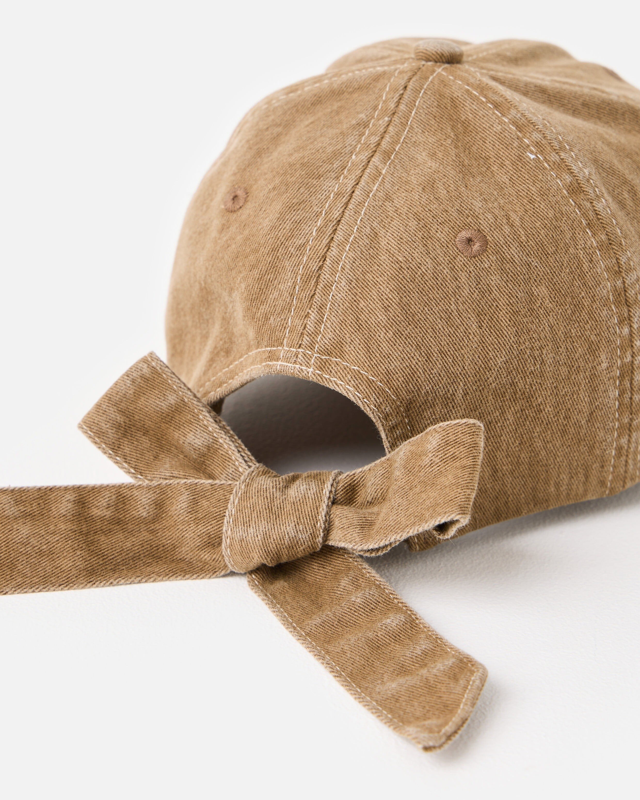 Mocha Brown Bow Cap Hat | Oliver Bonas