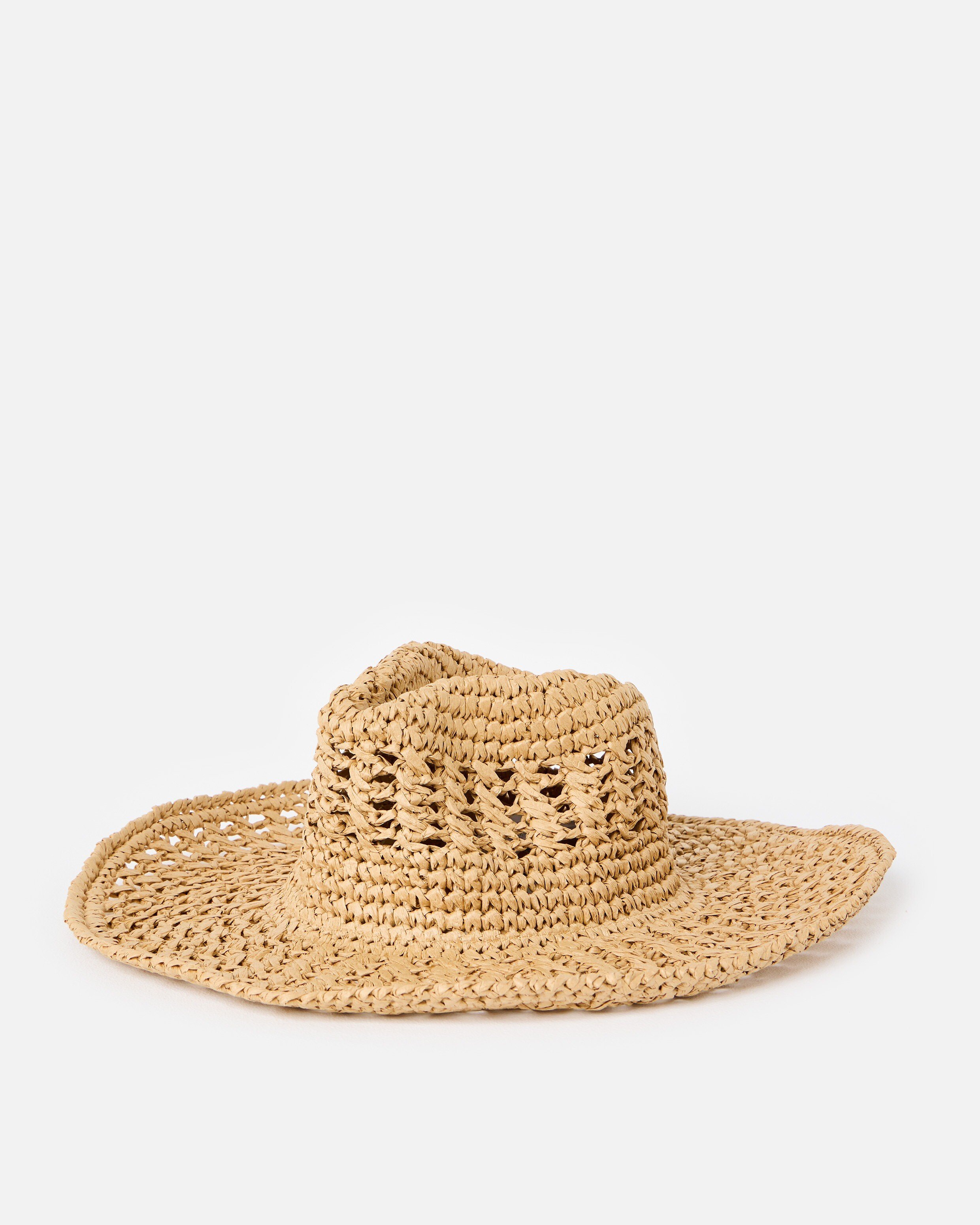 Natural Brown Open Weave Cowboy Hat | Oliver Bonas