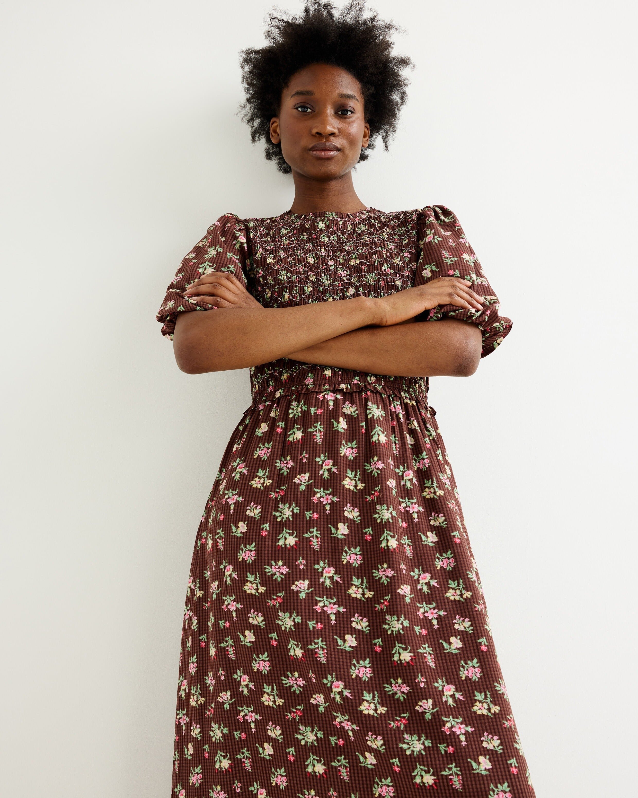 knee length dresses for ladies Gingham Midi Dress Gingham / S main image 0