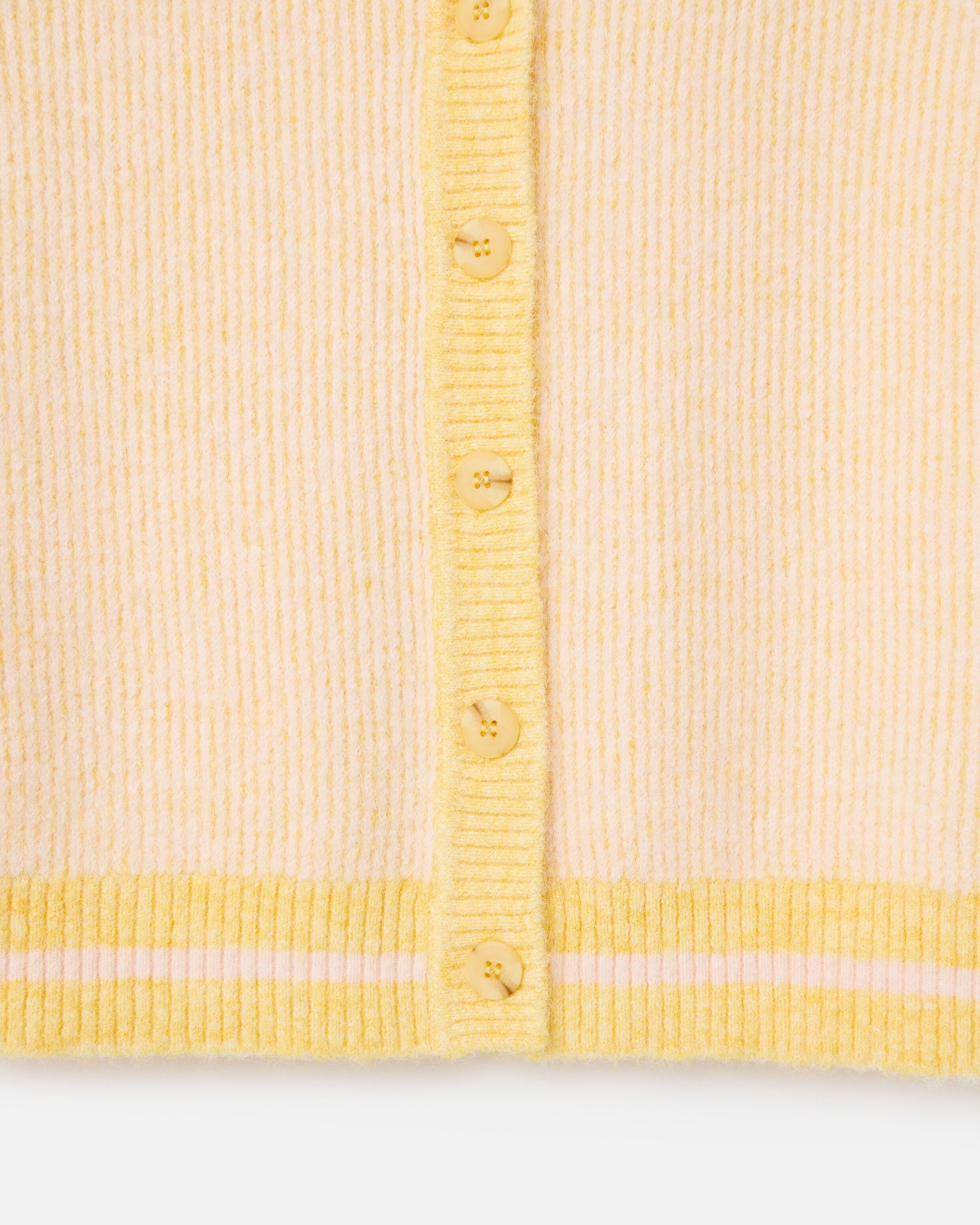 Yellow Button Up Sailor Collar Knitted Cardigan | Oliver Bonas