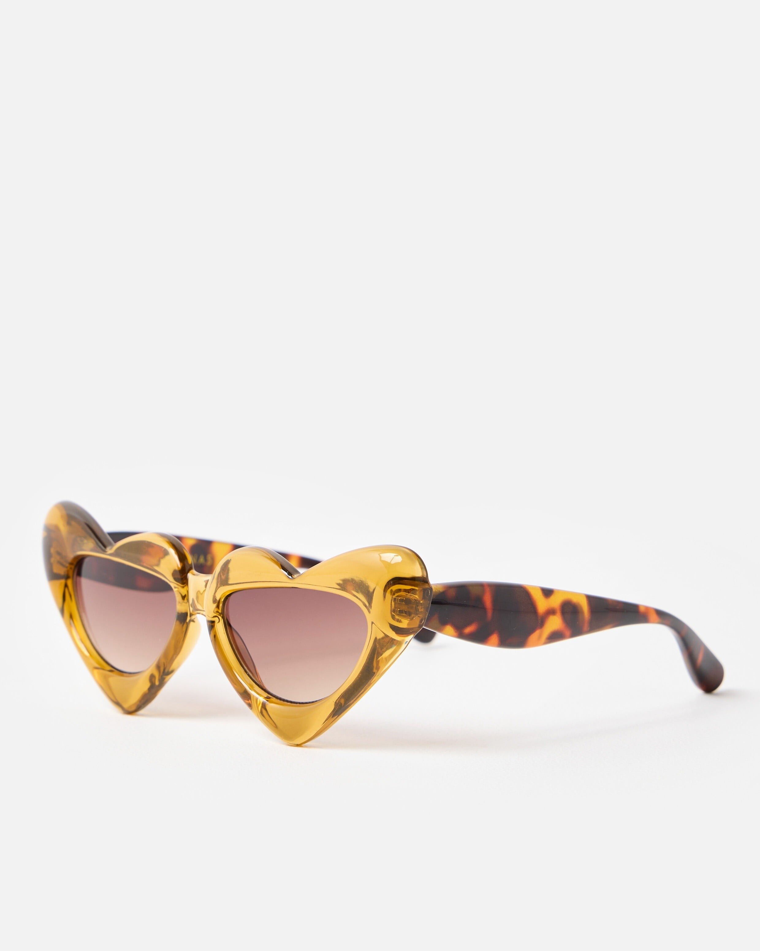 Yellow & Tort Heart Sunglasses | Oliver Bonas