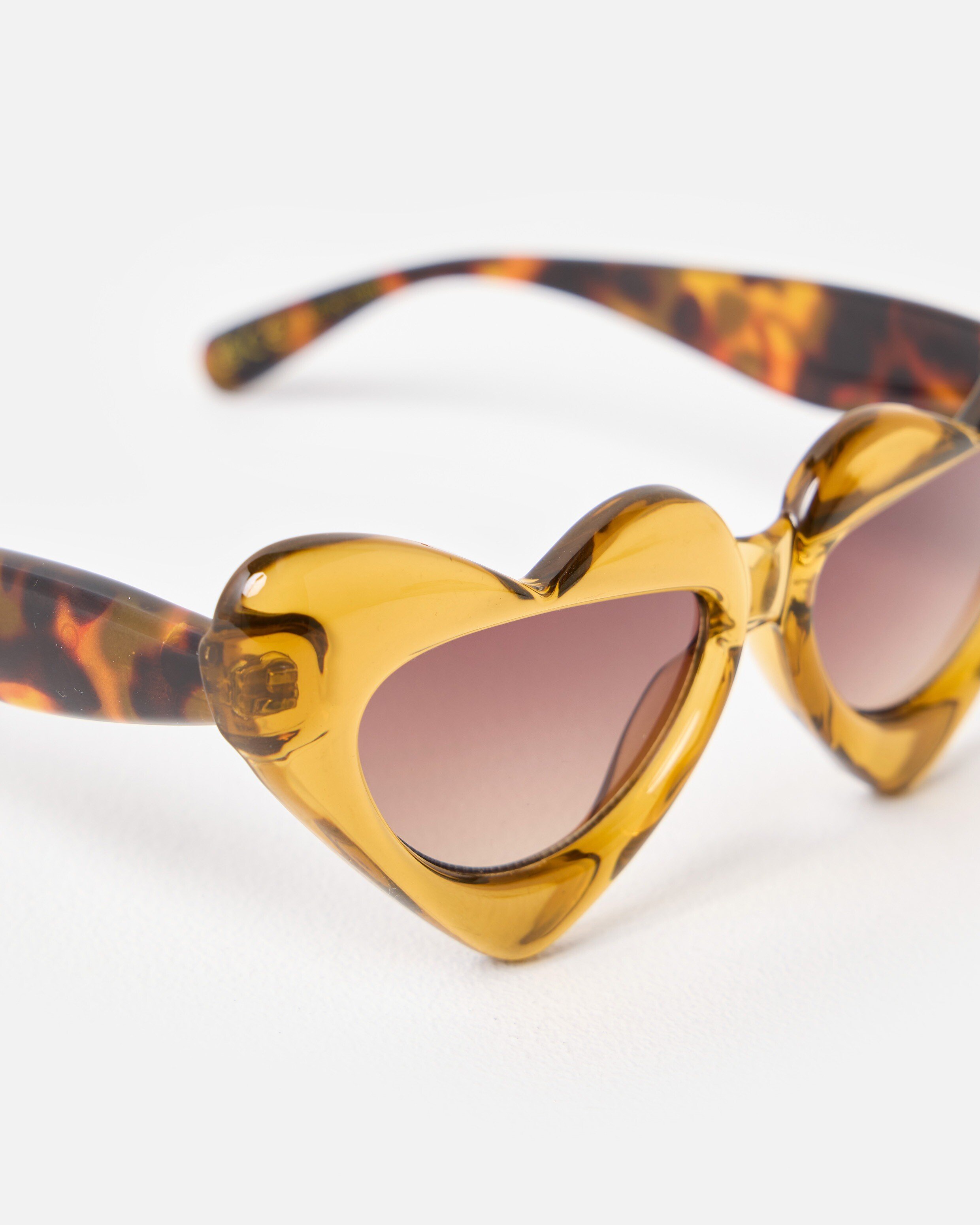Yellow & Tort Heart Sunglasses | Oliver Bonas