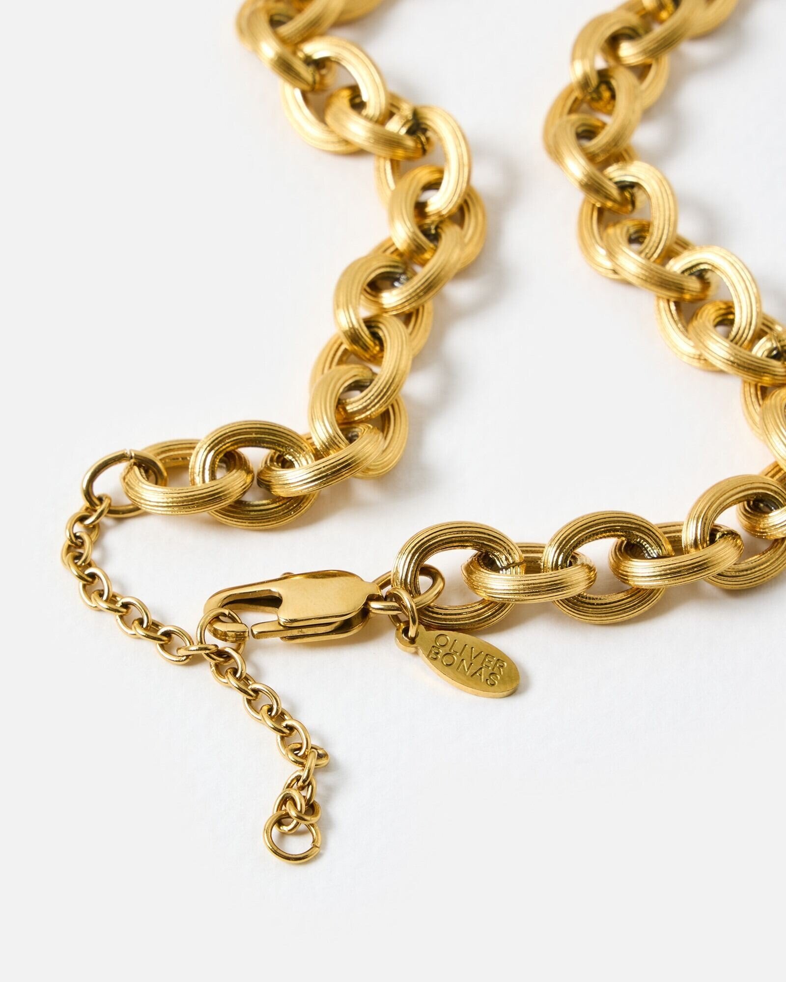 Jane Gold Tone Stainless Steel Waterproof Chunky Chain Necklace