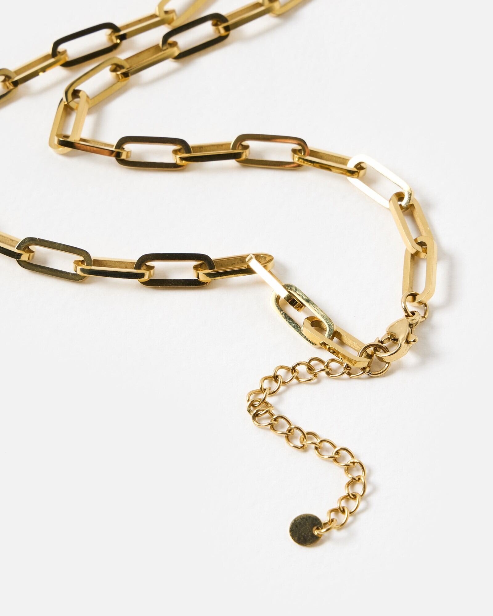 Austen Gold Tone Stainless Steel Waterproof Paperclip Chain