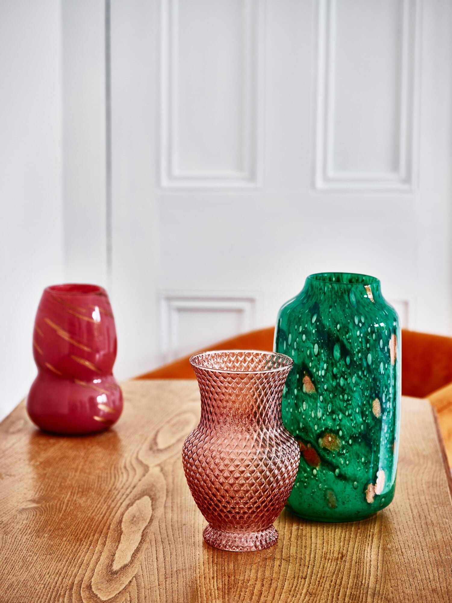 Hazel Glitter Green Glass Vase | Oliver Bonas