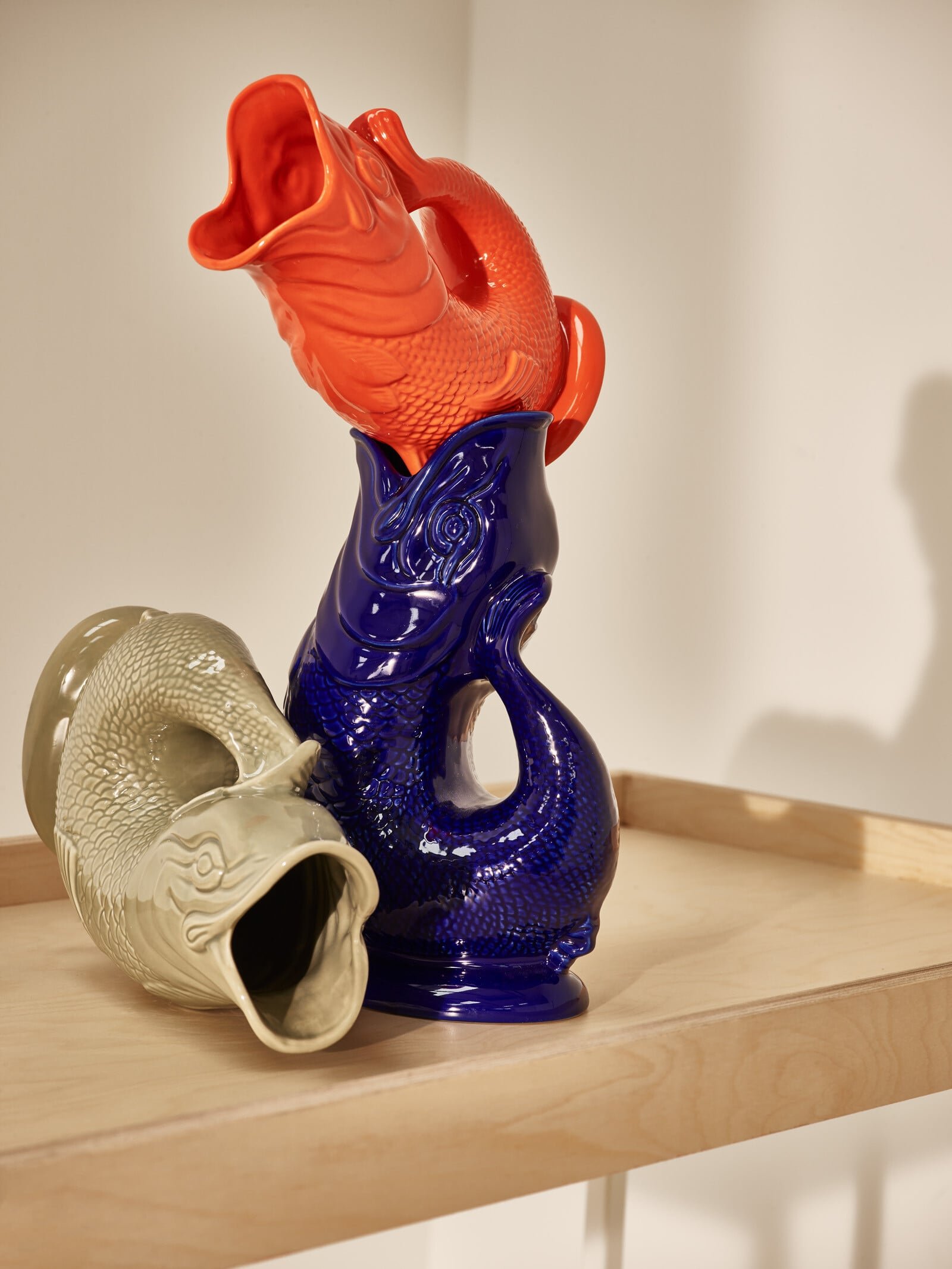 Cobalt Blue Ceramic Gluggle Jug Extra Large | Oliver Bonas