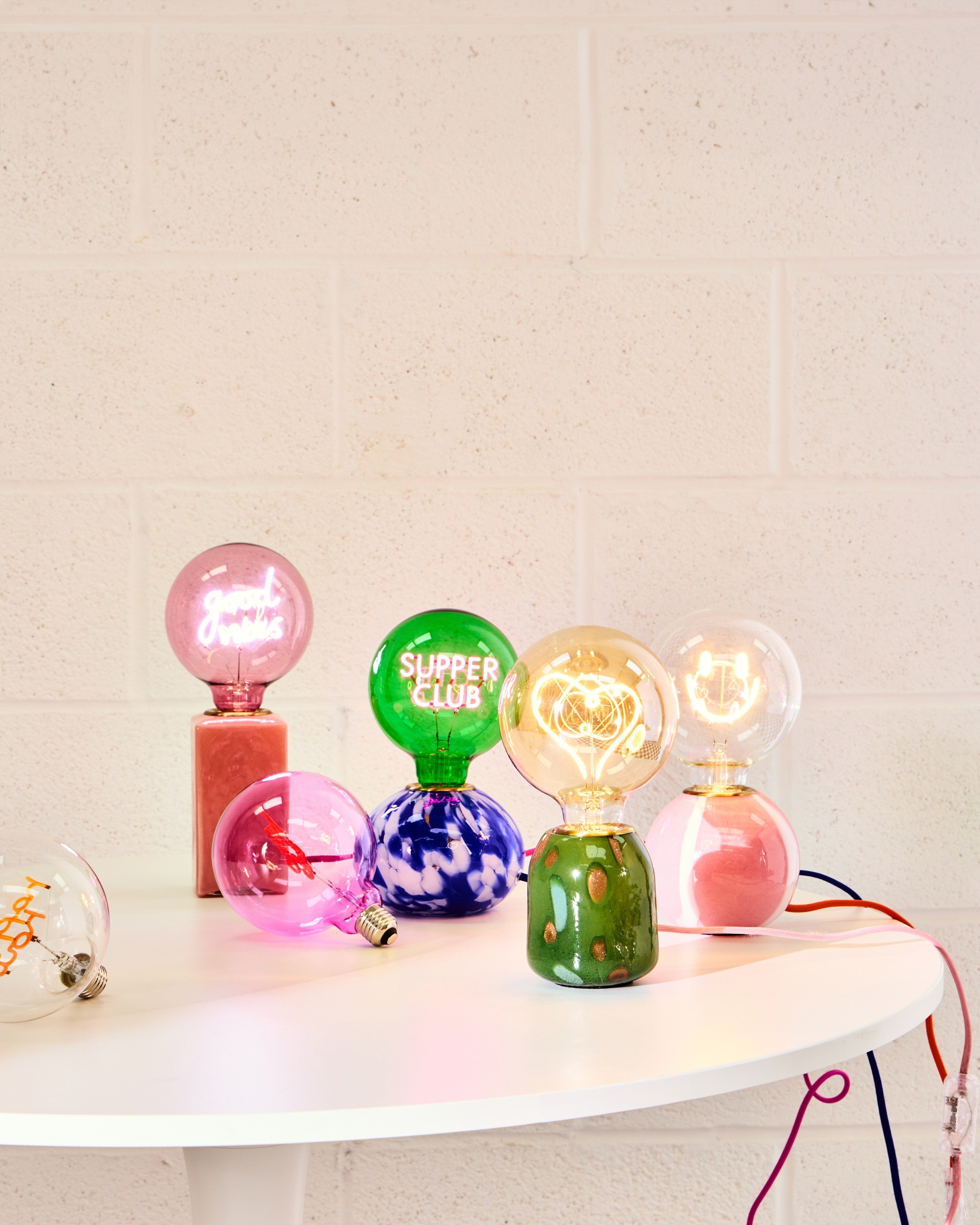 Zoja Pink Glitter Desk & Table Lamp Base | Oliver Bonas