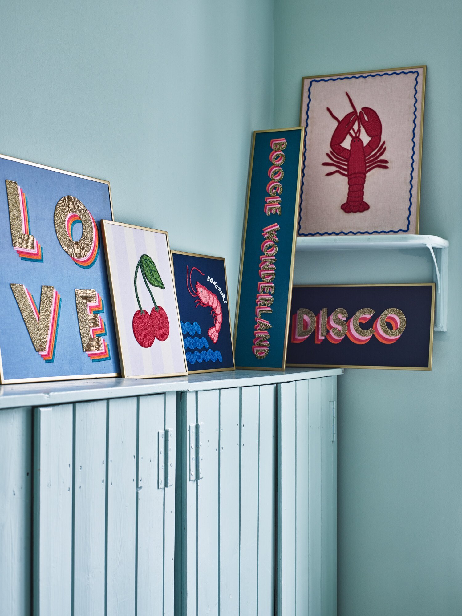 Cherry Beaded Fabric Wall Art | Oliver Bonas