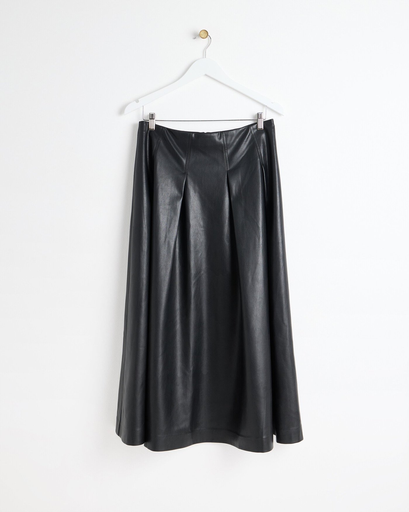 Faux Leather Plus Size Leather Skirt Queen Black Faux Leather