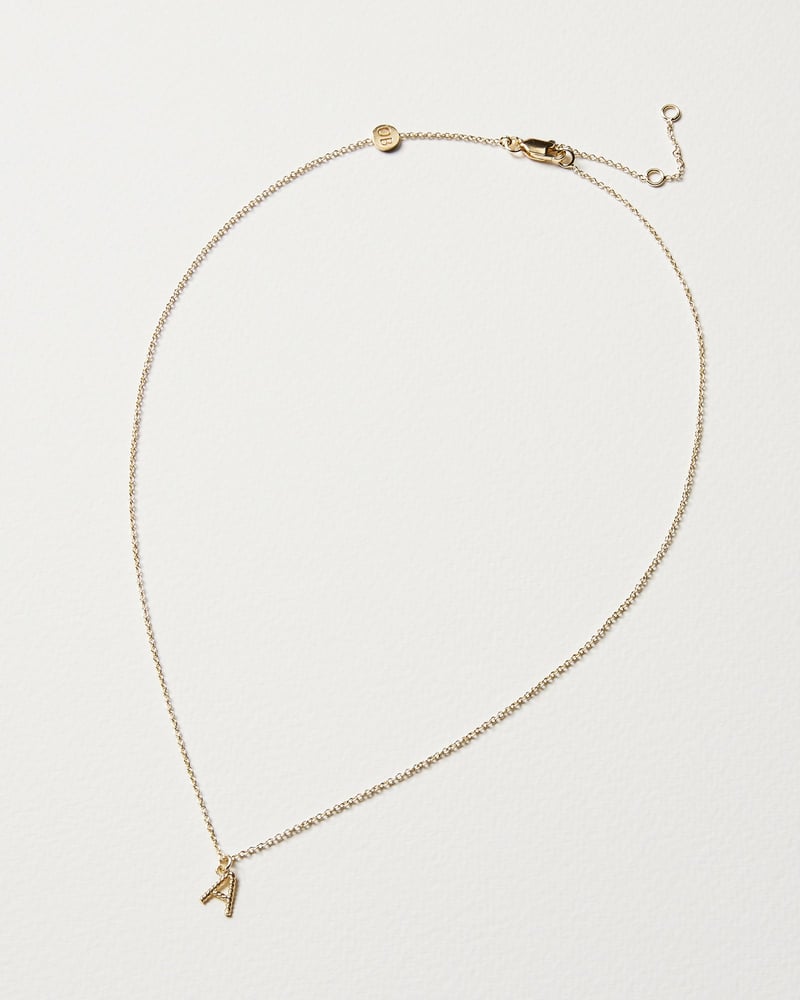 Alphabet Twisted Initial Gold Plated Pendant Necklace