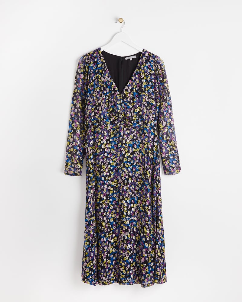 Treasured Floral Metallic Midi Dress