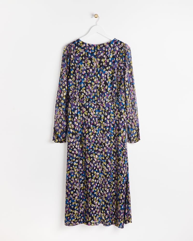 Treasured Floral Metallic Midi Dress