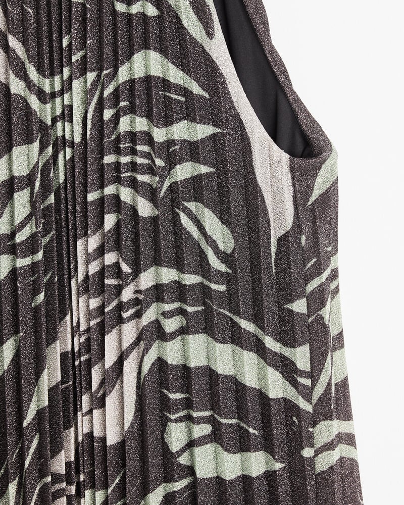 Sparkle Stripe Black Halter Neck Mini Dress