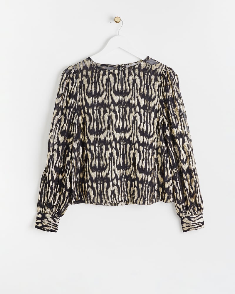Animal Metallic Gold Blouse