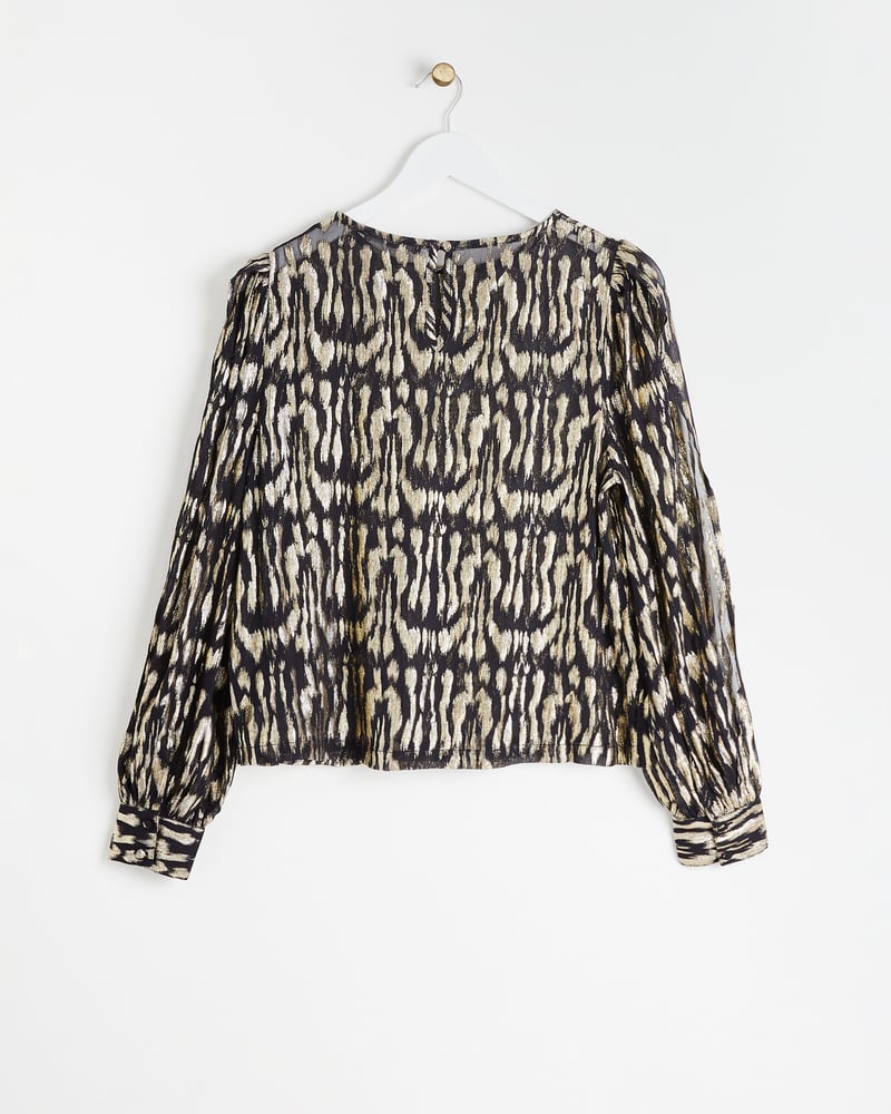 Animal Metallic Gold Blouse