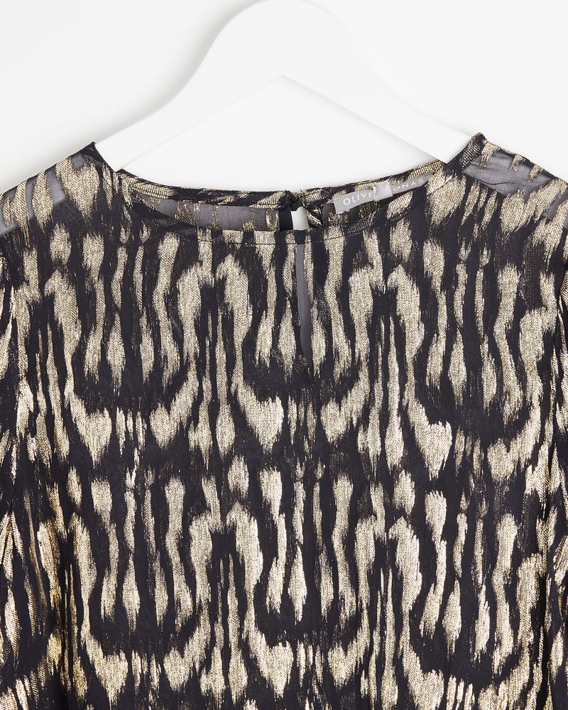 Animal Metallic Gold Blouse