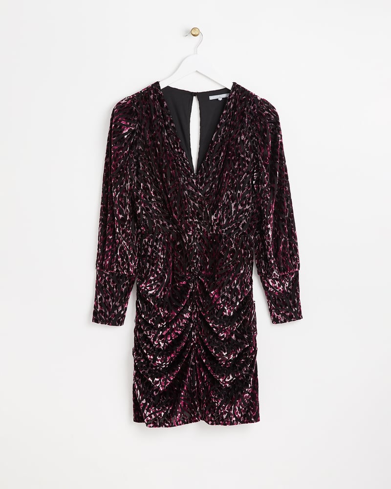 Animal Devoré Purple Mini Dress