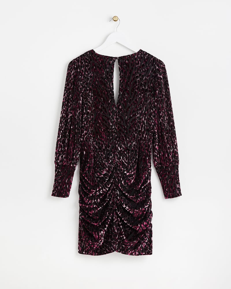 Animal Devoré Purple Mini Dress