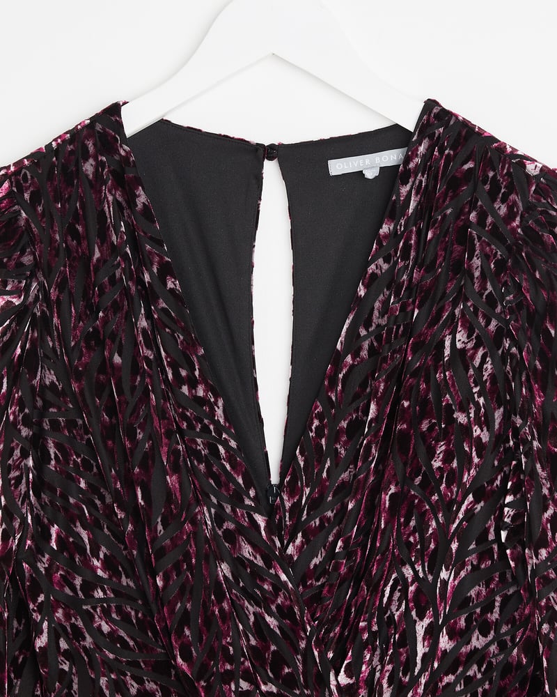 Animal Devoré Purple Mini Dress
