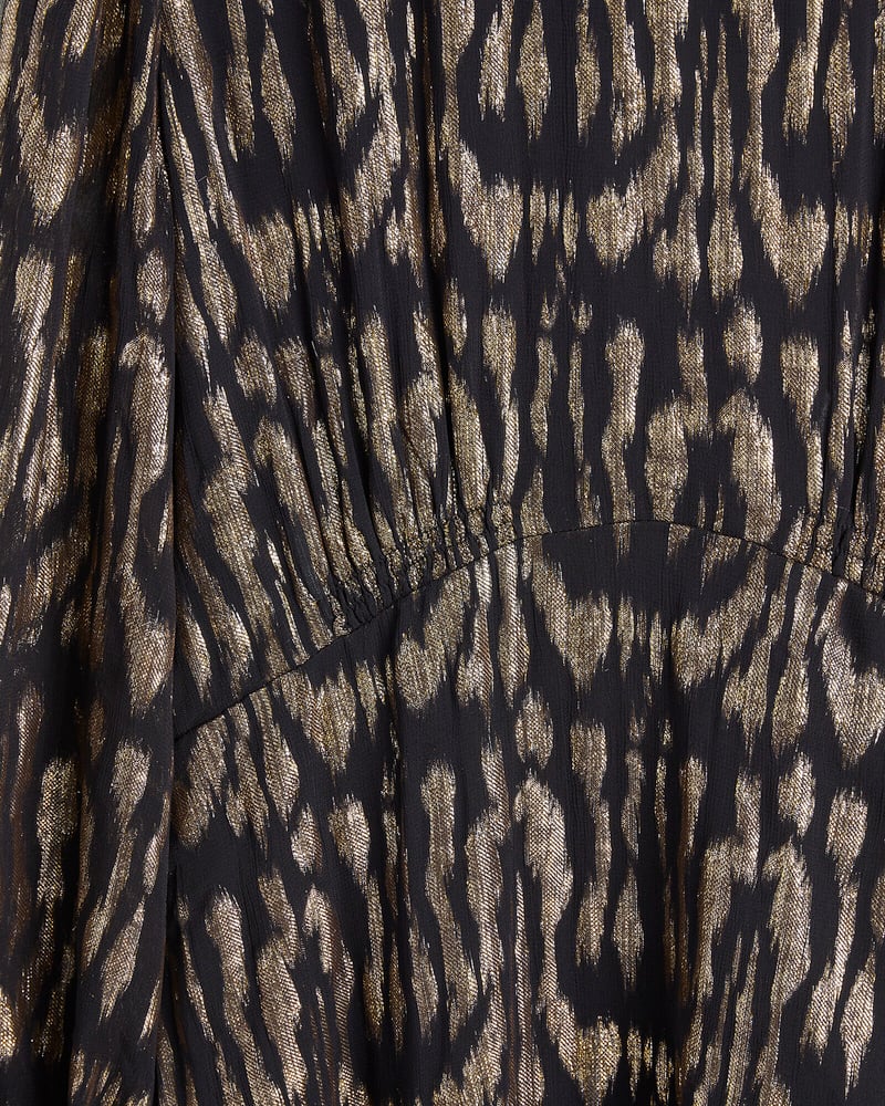 Golden Metallic Midi Dress