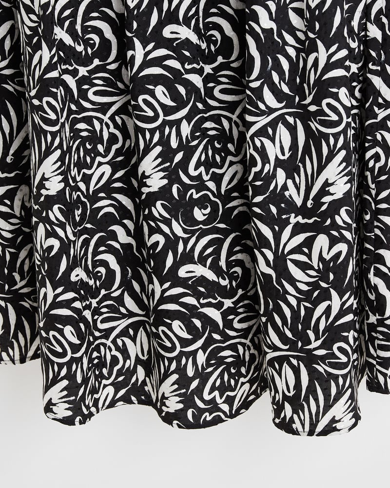 Swirl Black & White Mini Dress
