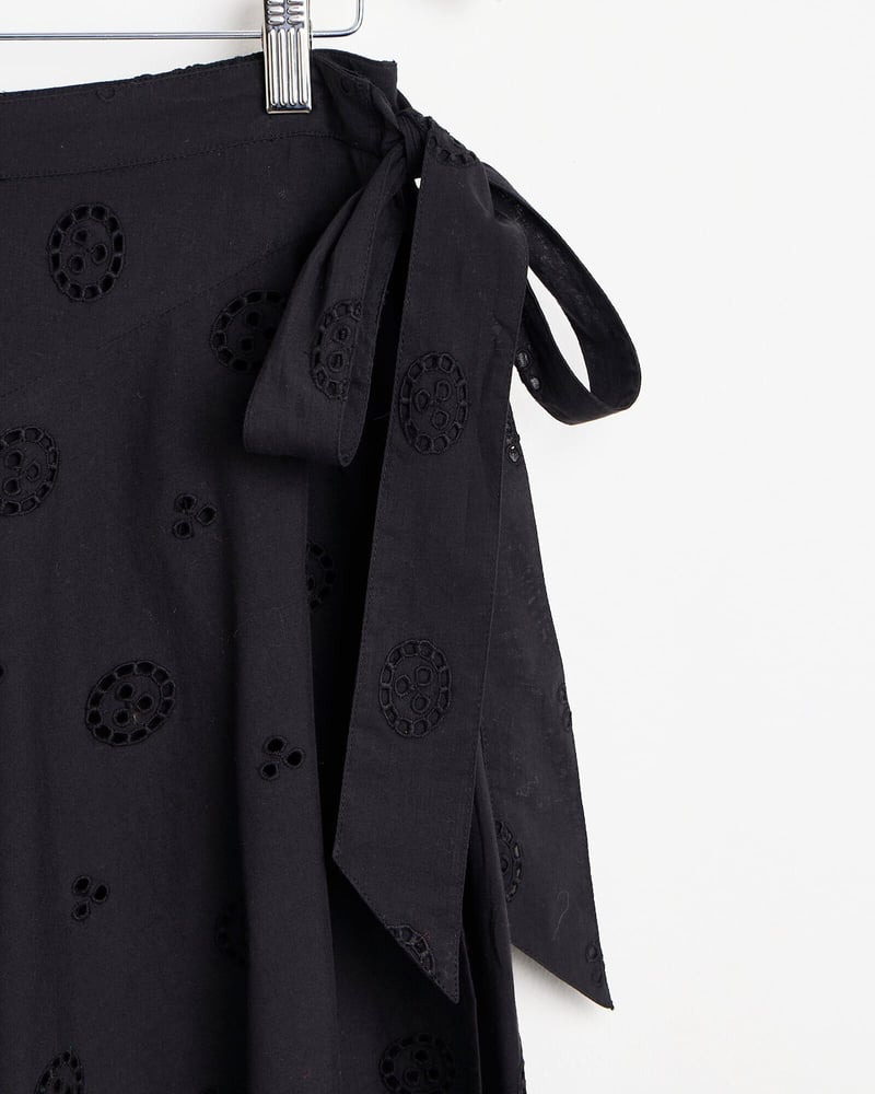Broderie Black Midi Skirt