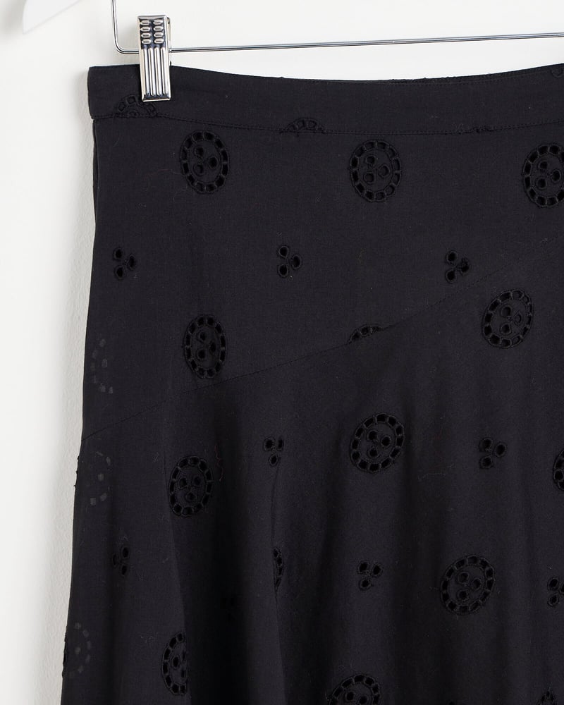 Broderie Black Midi Skirt