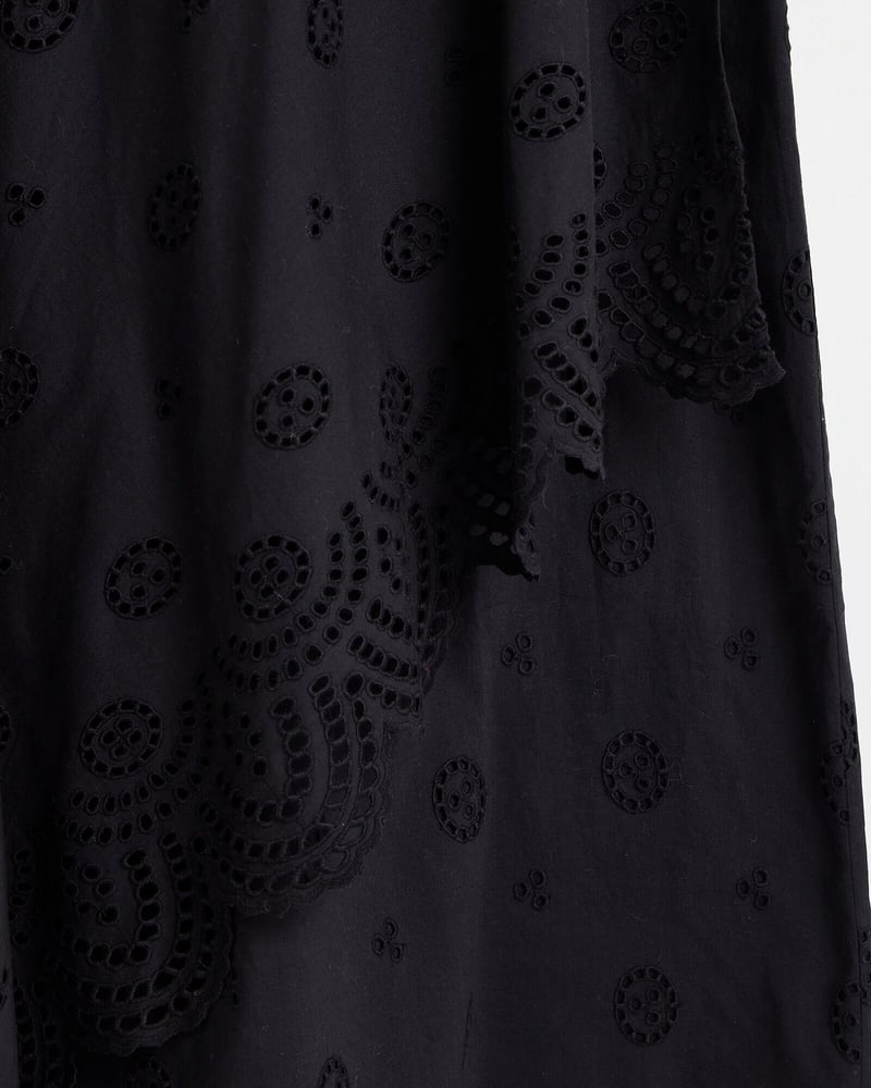 Broderie Black Midi Skirt