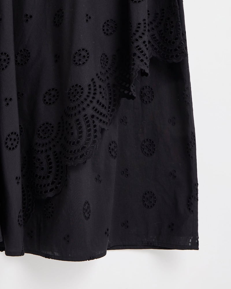 Broderie Black Midi Skirt