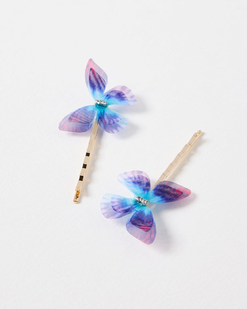Belle Blue Butterfly Hair Slides Set of Two