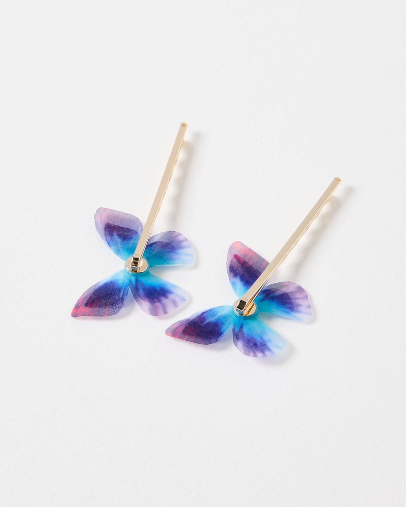 Belle Blue Butterfly Hair Slides Set of Two