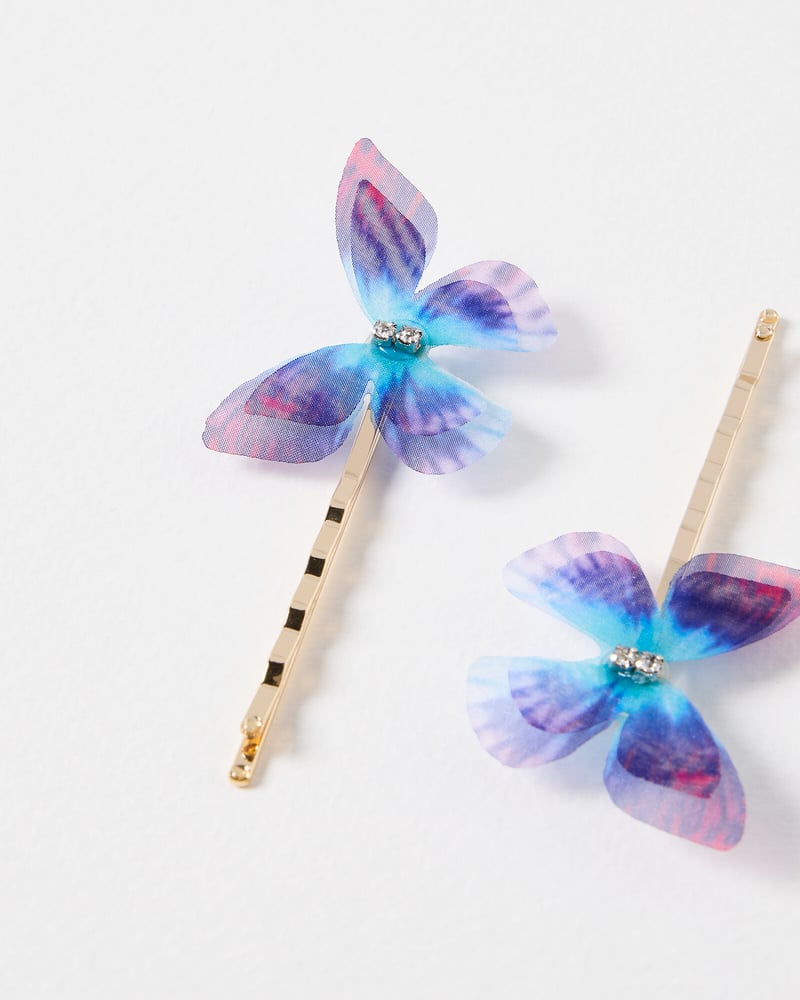 Belle Blue Butterfly Hair Slides Set of Two
