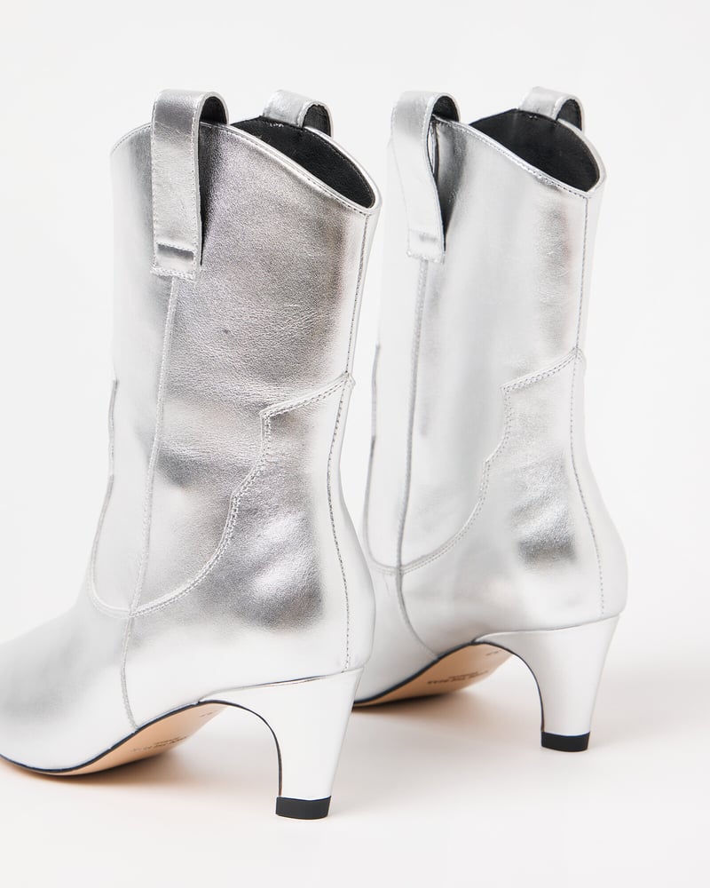Shoe The Bear Dicte Silver Leather Western Cowboy Boots