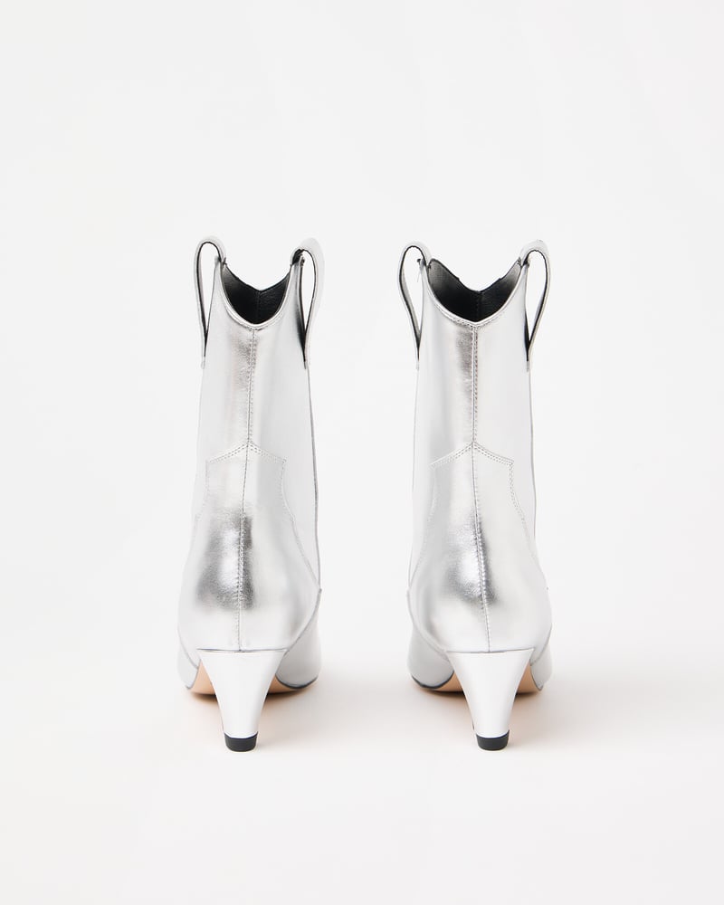 Shoe The Bear Dicte Silver Leather Western Cowboy Boots