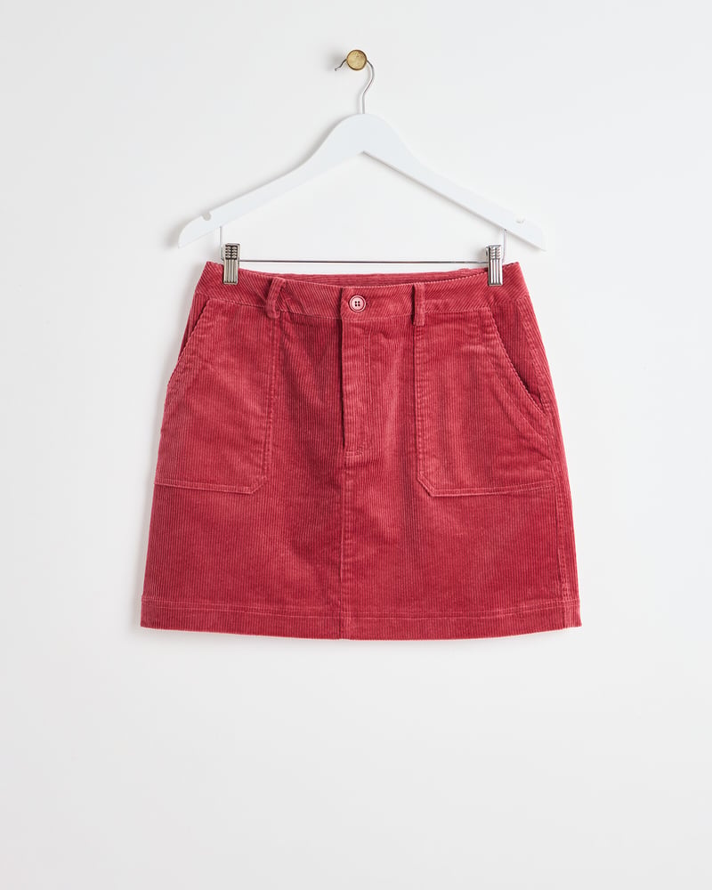 Pink Corduroy Mini Skirt