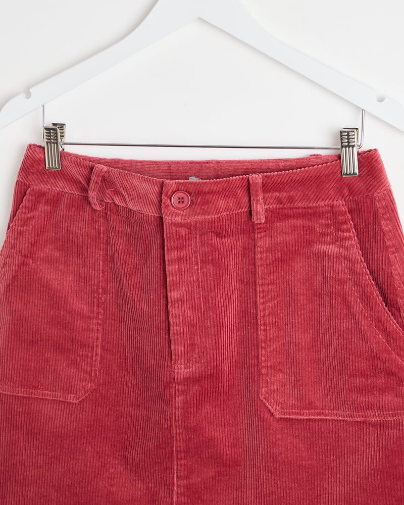 Pink Corduroy Mini Skirt