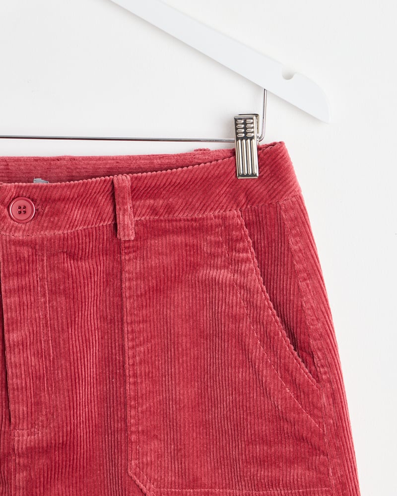Pink Corduroy Mini Skirt