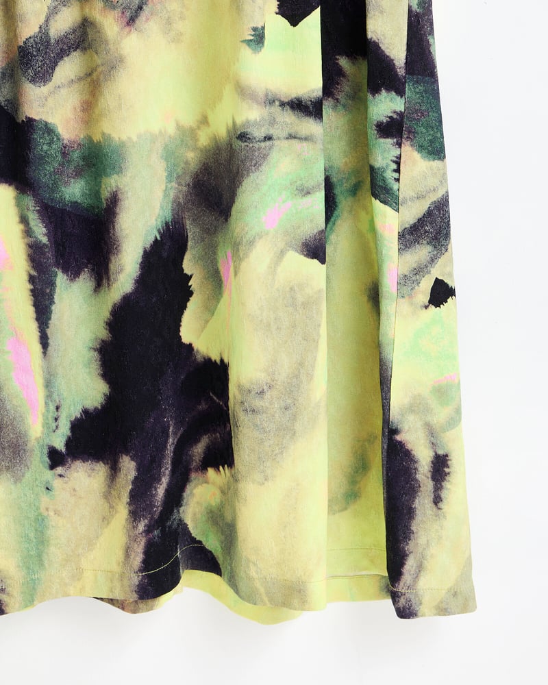 Green Infinity Print Long Sleeve Midi Dress