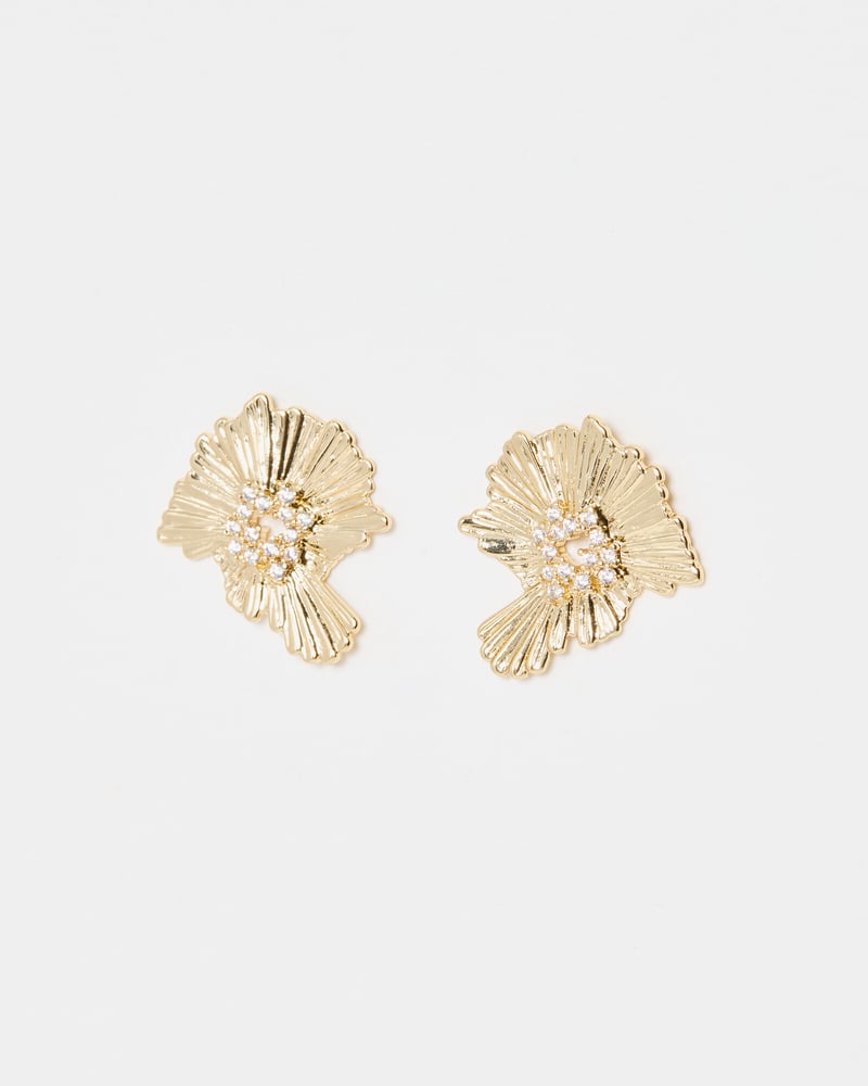 Ariella Organic Shape Gold Tone Statement Earrings
