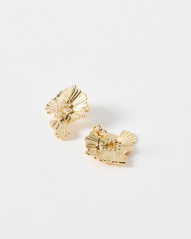 Ariella Organic Shape Gold Tone Statement Earrings