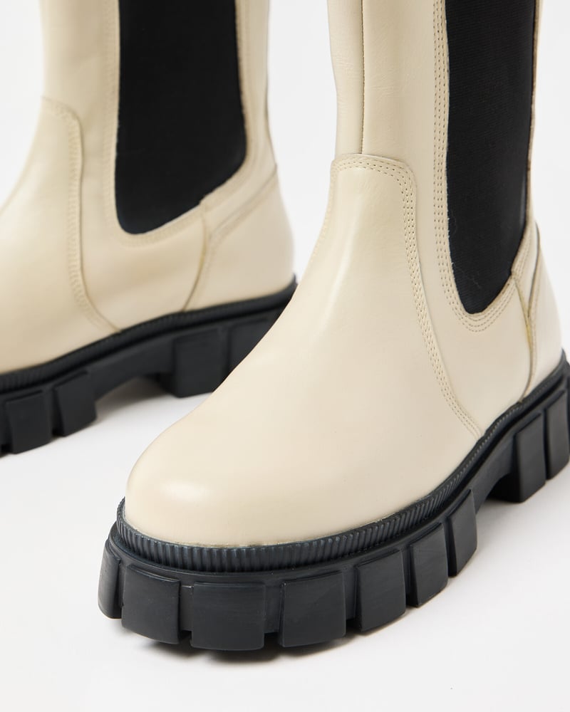 Asra Beacon White Chelsea Boots