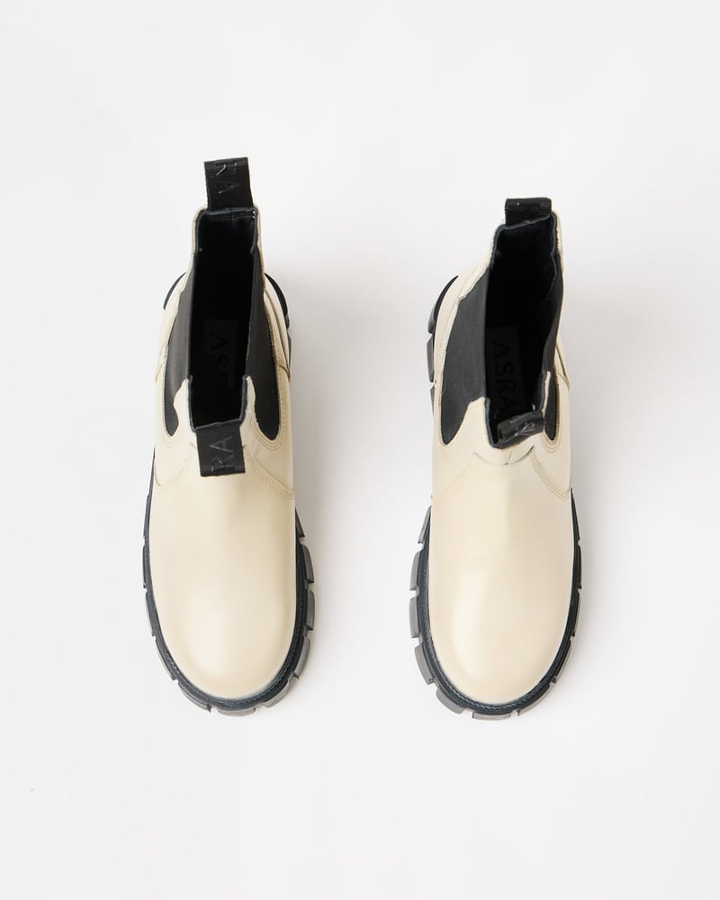 Asra Beacon White Chelsea Boots