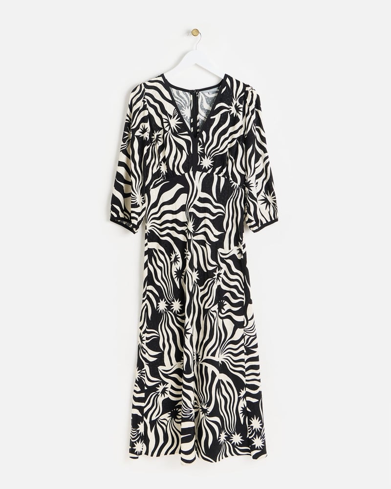 Night Sky Monochrome Midi Dress