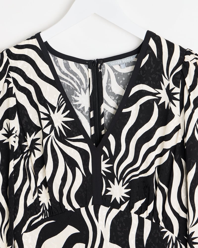 Night Sky Monochrome Midi Dress
